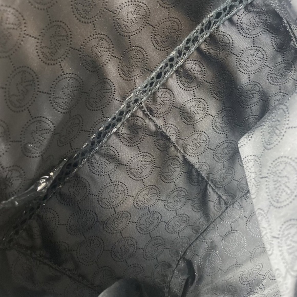 Michael Kors Chain Snake Embossed Leather Shoulder Bag/Cross Body Jet Set BlacK - Picture 13 of 15